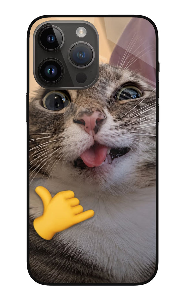 Silly Cat Call iPhone 14 Pro Max Glass Case