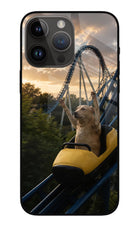Rollercoaster Dog iPhone 14 Pro Max Glass Case