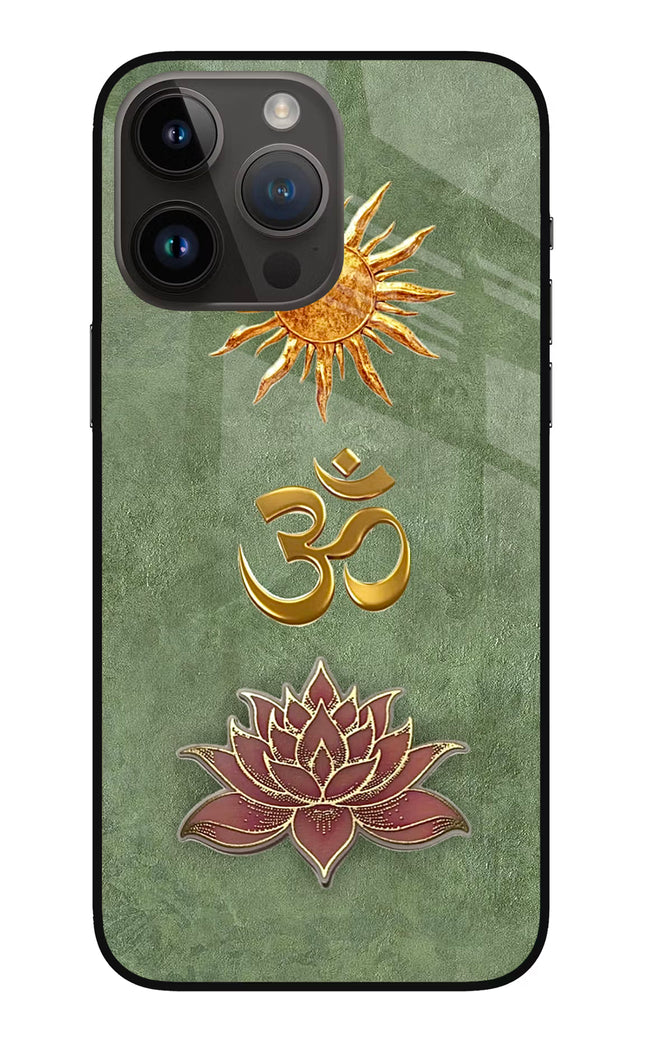 Om & Lotus iPhone 14 Pro Max Glass Case