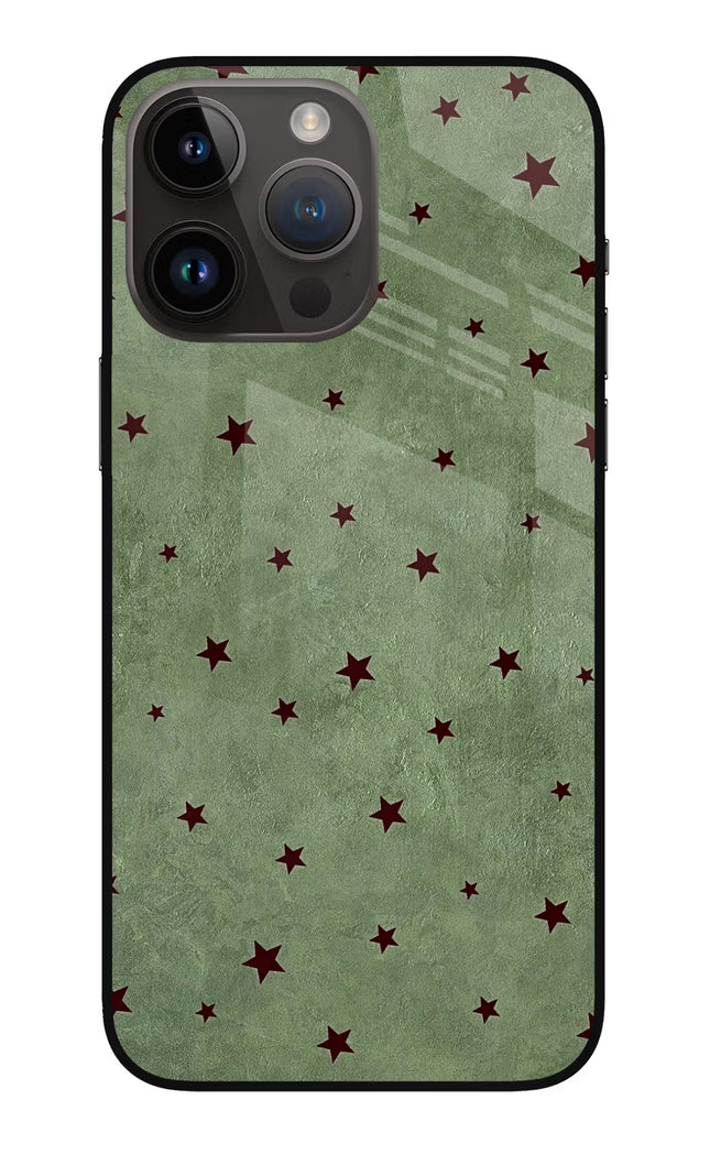Green Stars iPhone 14 Pro Max Glass Case