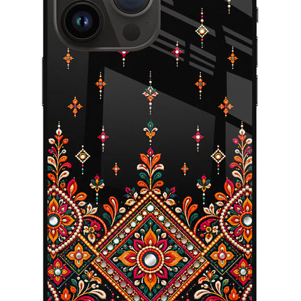 Noir Mehfil iPhone 14 Pro Max Glass Case