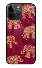 Maroon Elephant iPhone 14 Pro Max Glass Case