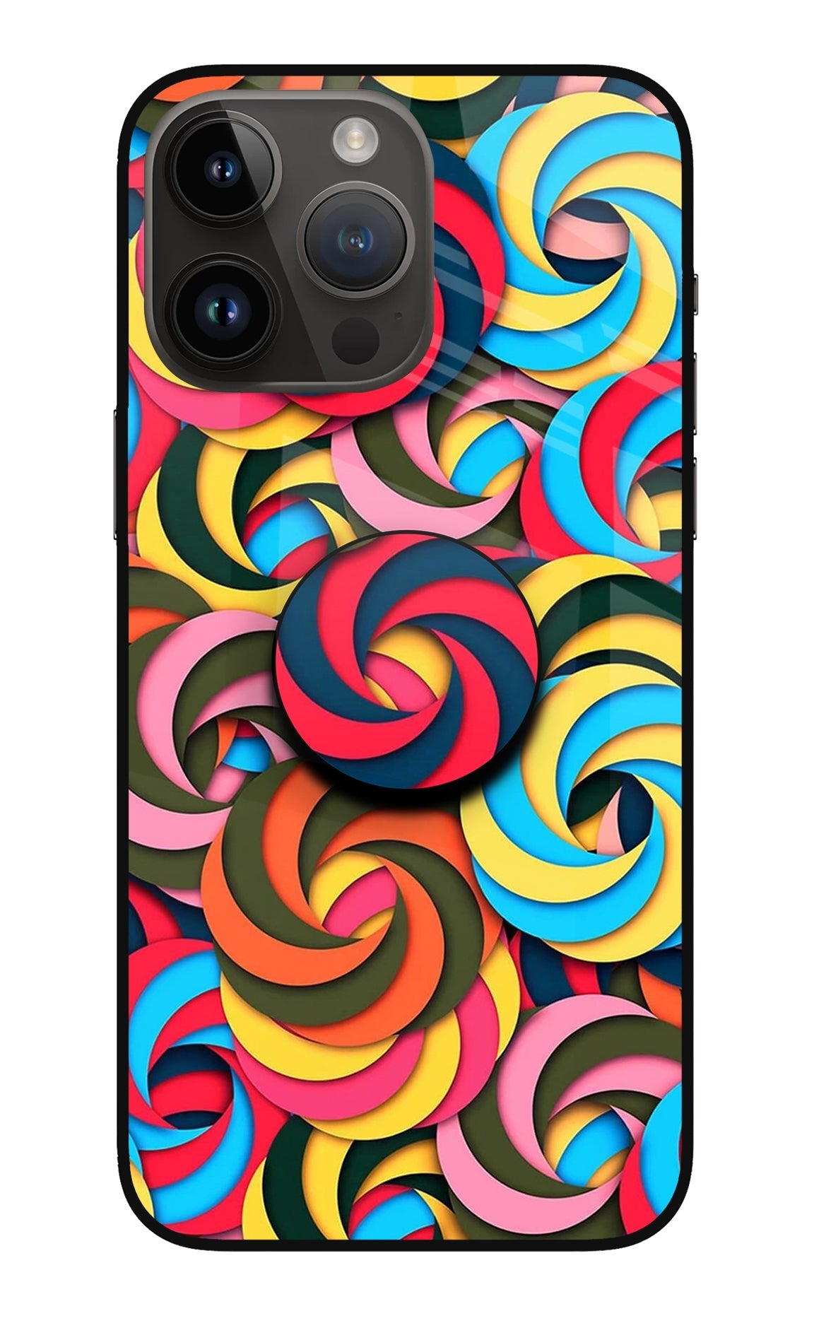 Spiral Pattern iPhone 14 Pro Max Glass Case