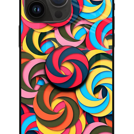 Spiral Pattern iPhone 14 Pro Max Glass Case