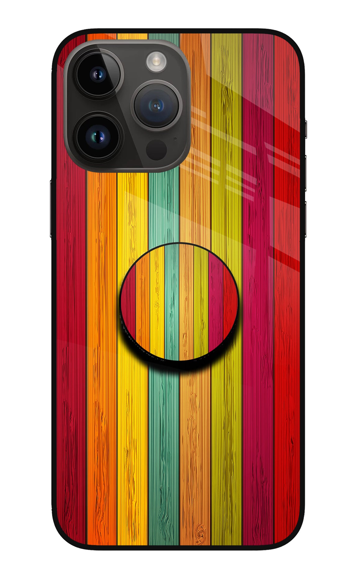 Multicolor Wooden iPhone 14 Pro Max Pop Case