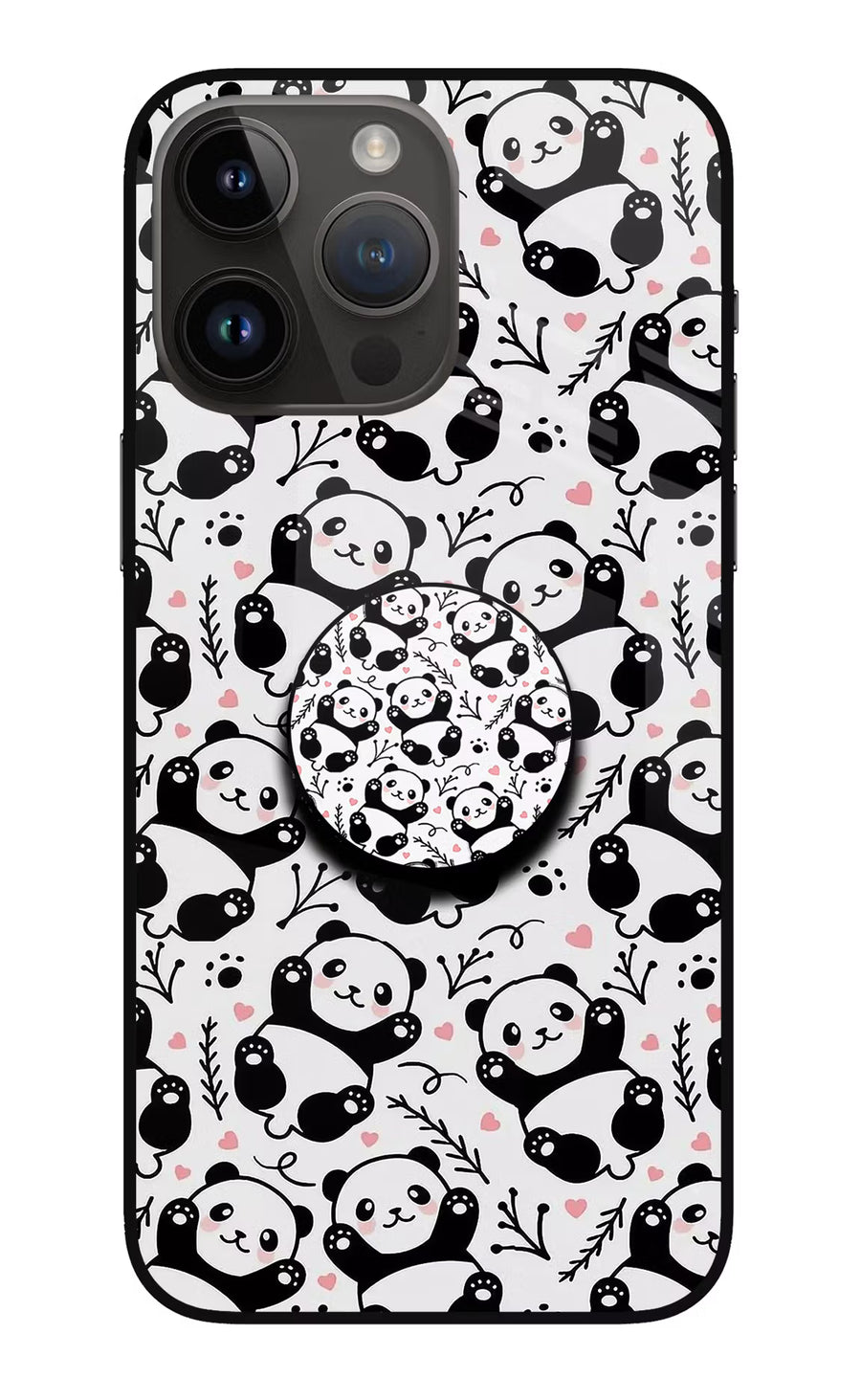 Cute Panda iPhone 14 Pro Max Pop Case, Metal case