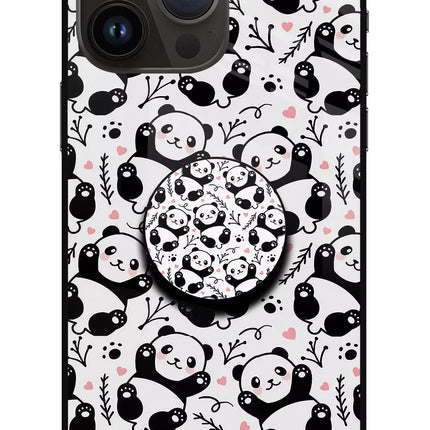 Cute Panda iPhone 14 Pro Max Glass Case