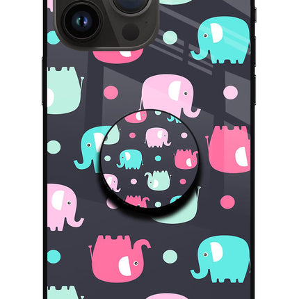 Baby Elephants iPhone 14 Pro Max Glass Case
