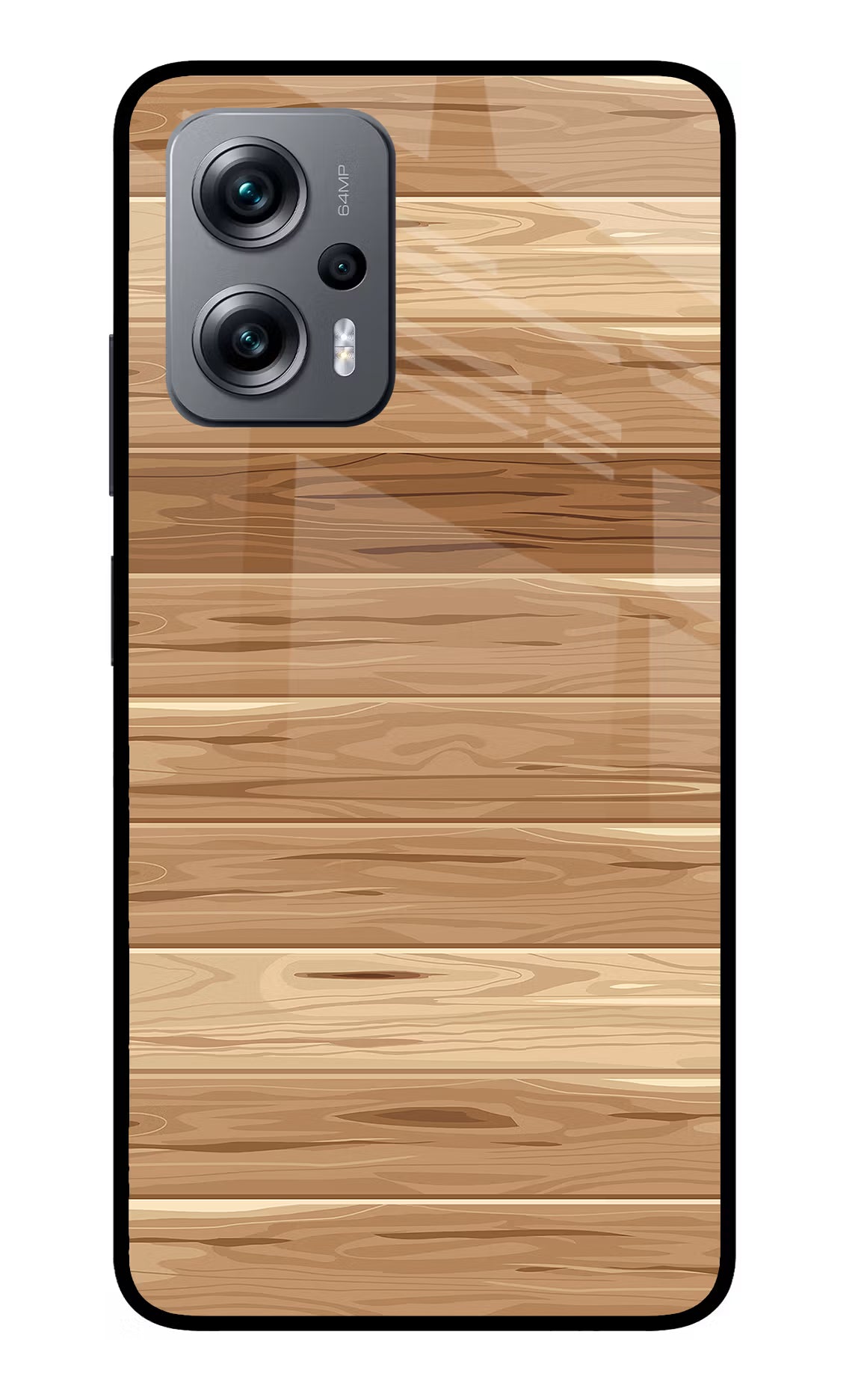 Wooden Vector Redmi K50i Glass Case Back Cover by Casekaro