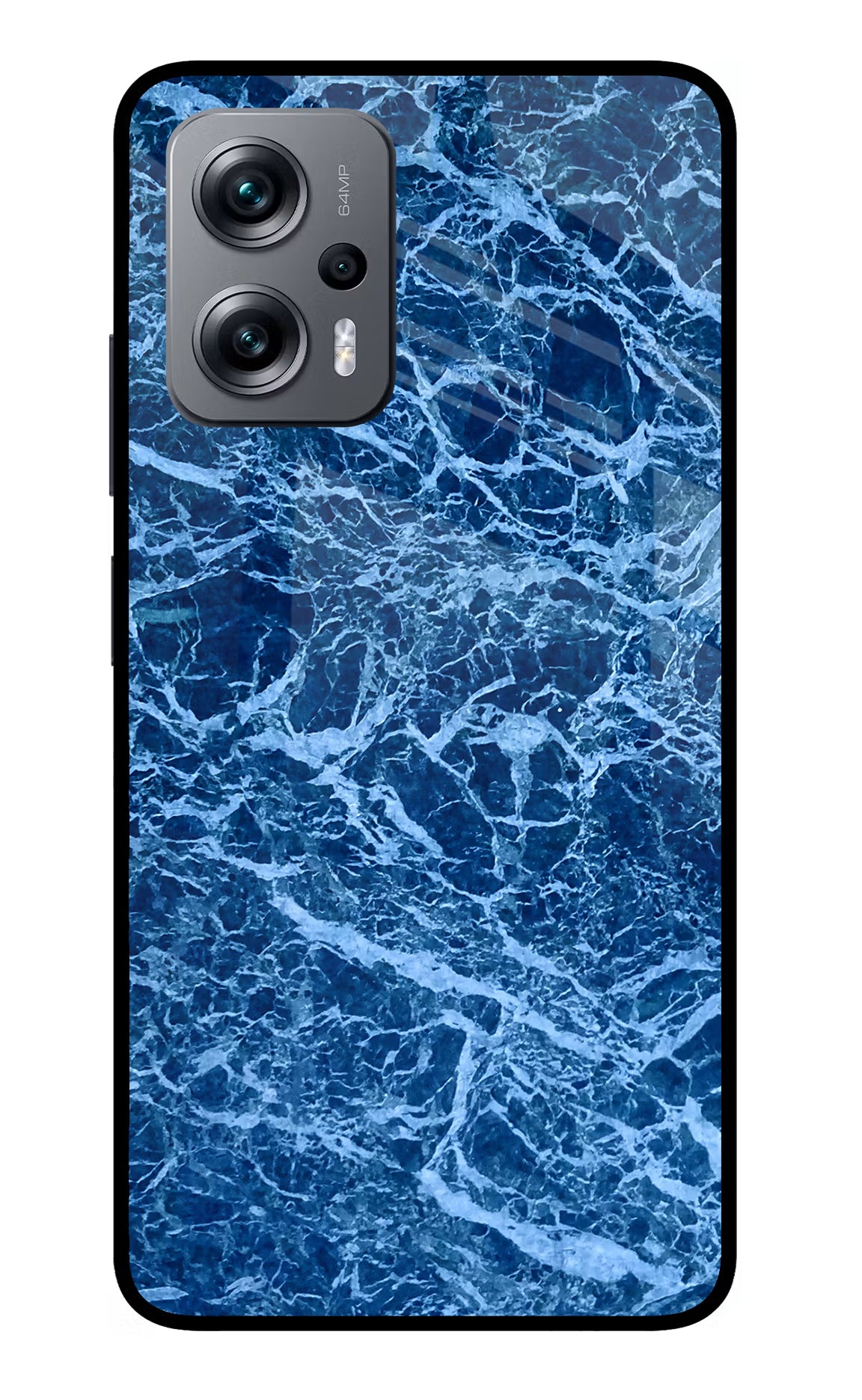 Blue Marble Redmi K50i Glass Case Back Cover by Casekaro