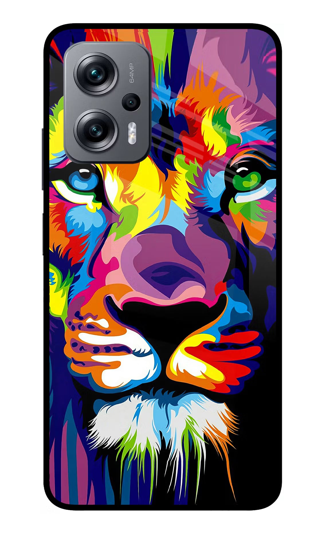 Lion Redmi K50i Glass Case Back Cover by Casekaro