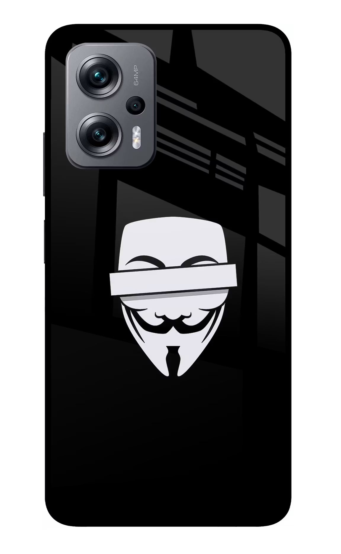 Anonymous Face Redmi K50i Glass Case Back Cover by Casekaro