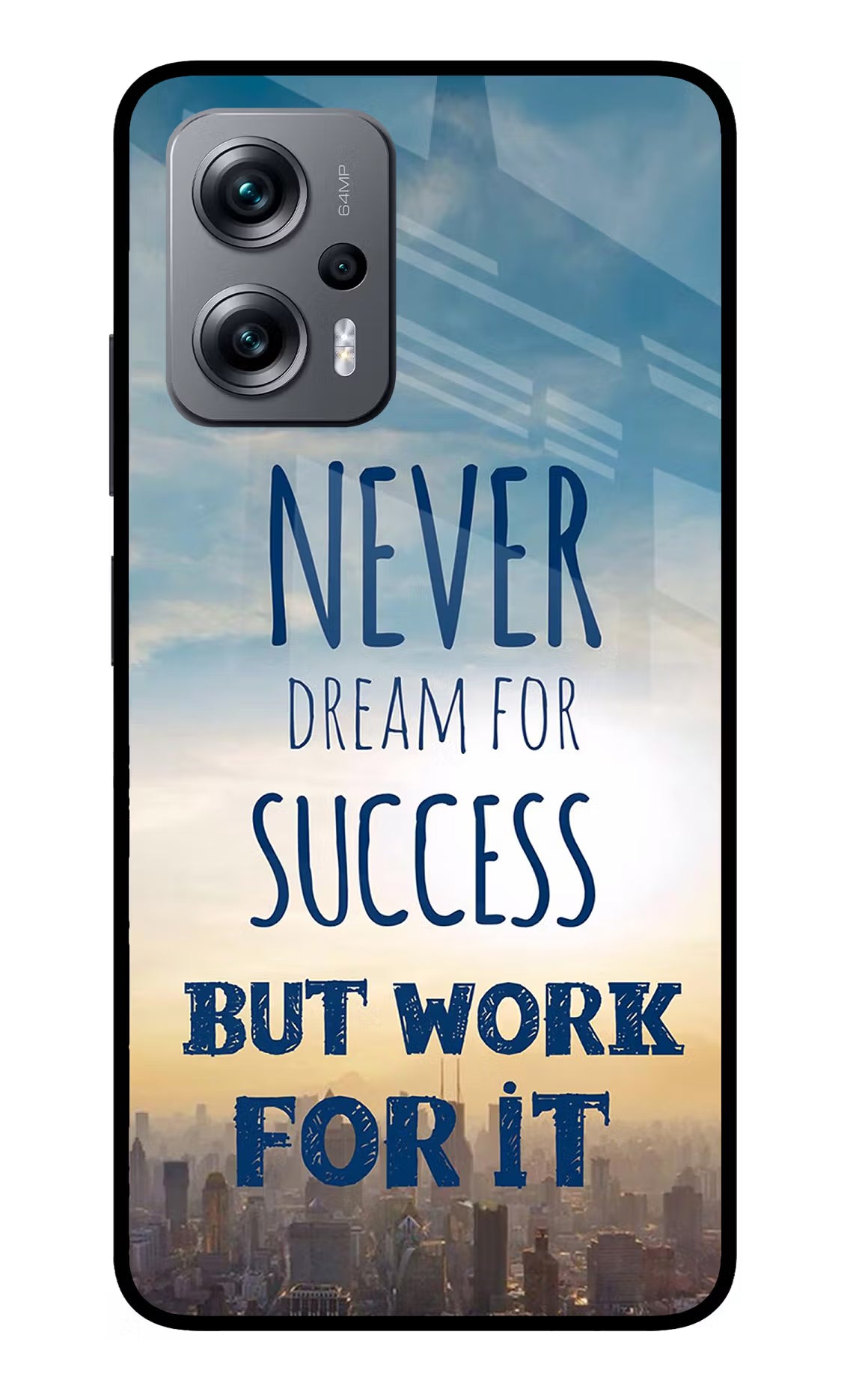 Never Dream For Success But Work For It Redmi K50i Glass Case