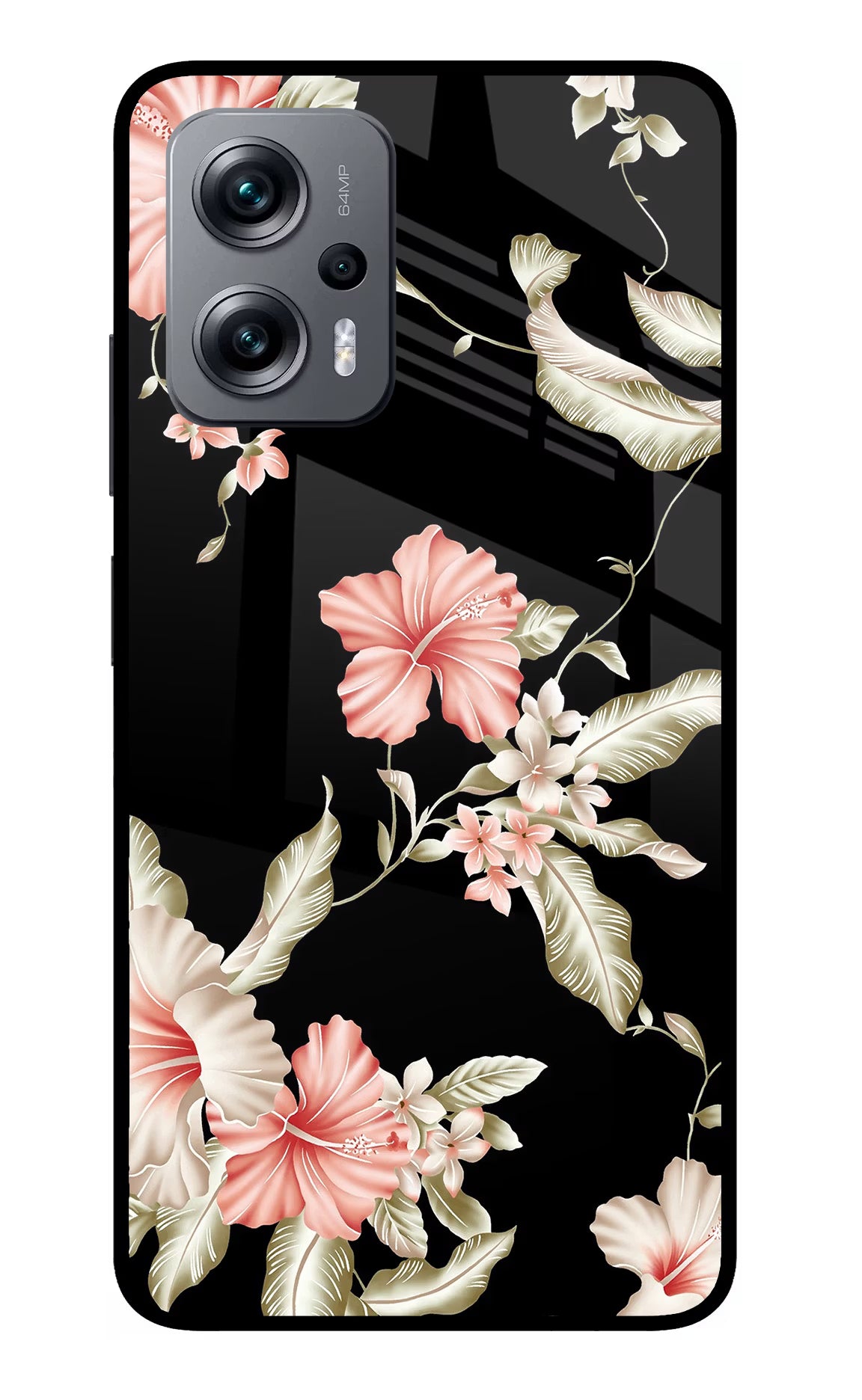 Flowers Redmi K50i Glass Case Back Cover by Casekaro