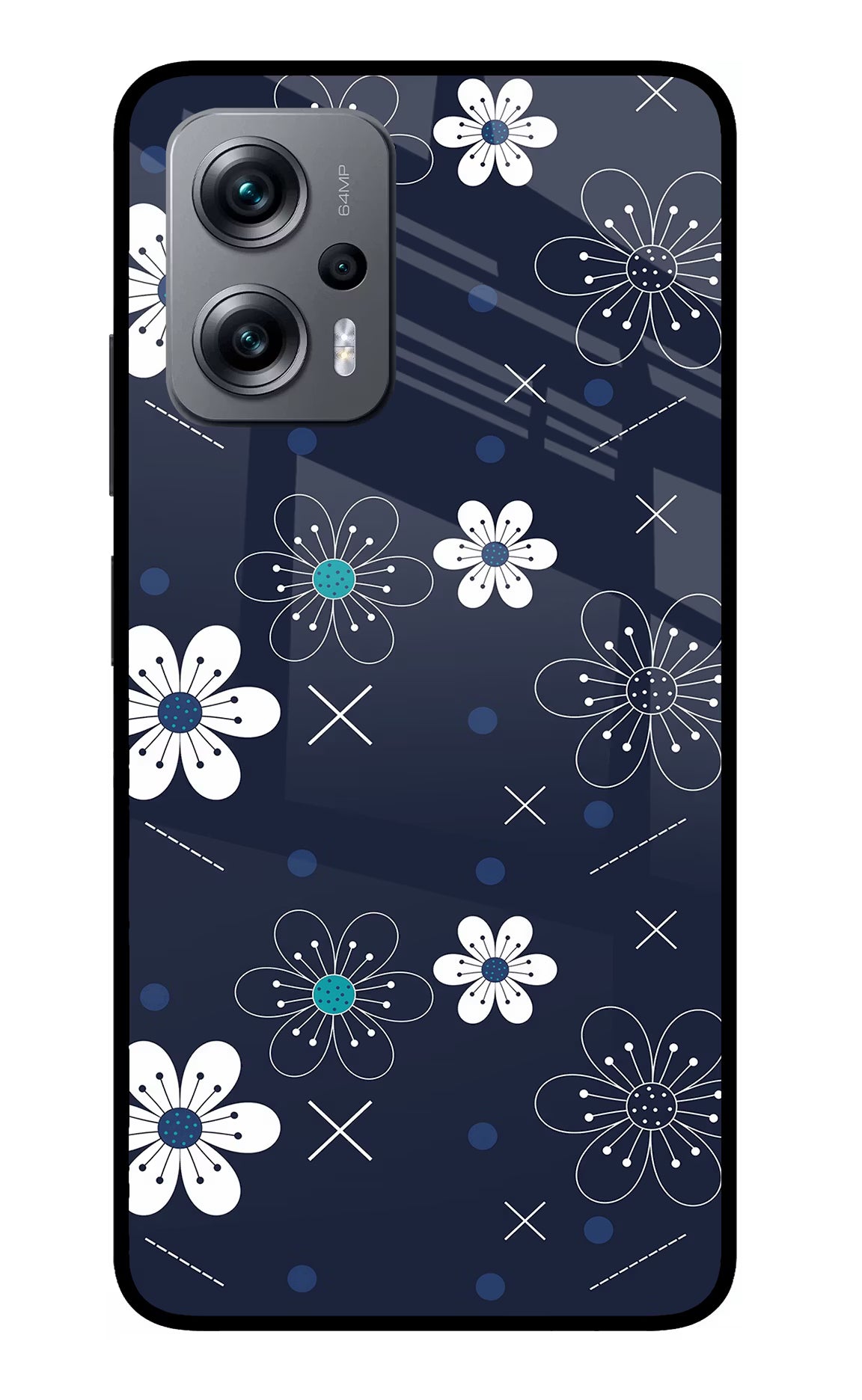 Flowers Redmi K50i Glass Case Back Cover by Casekaro