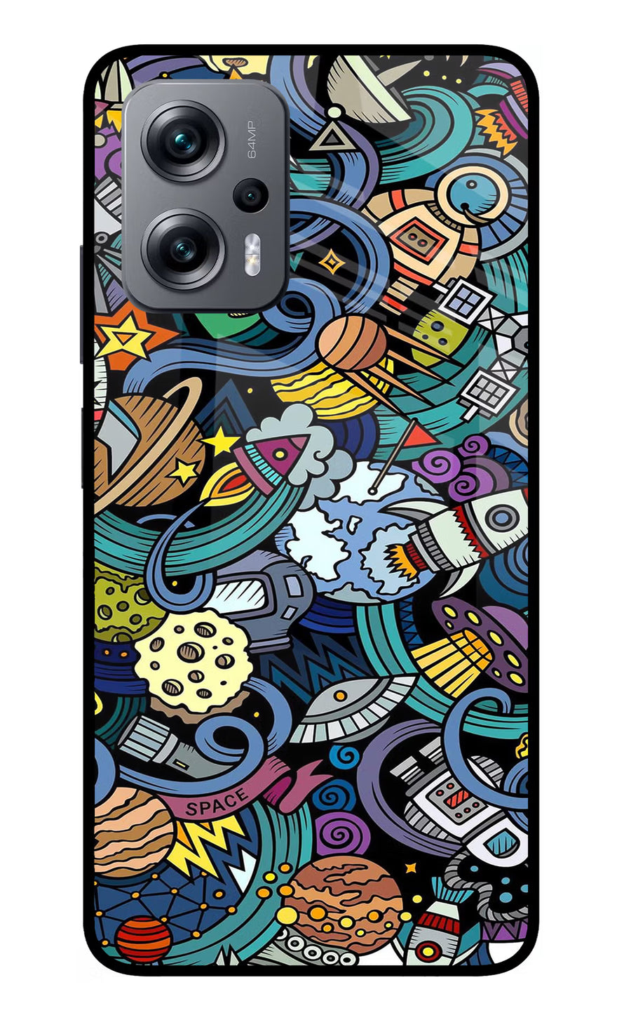 Space Abstract Redmi K50i Back Cover, Glass case