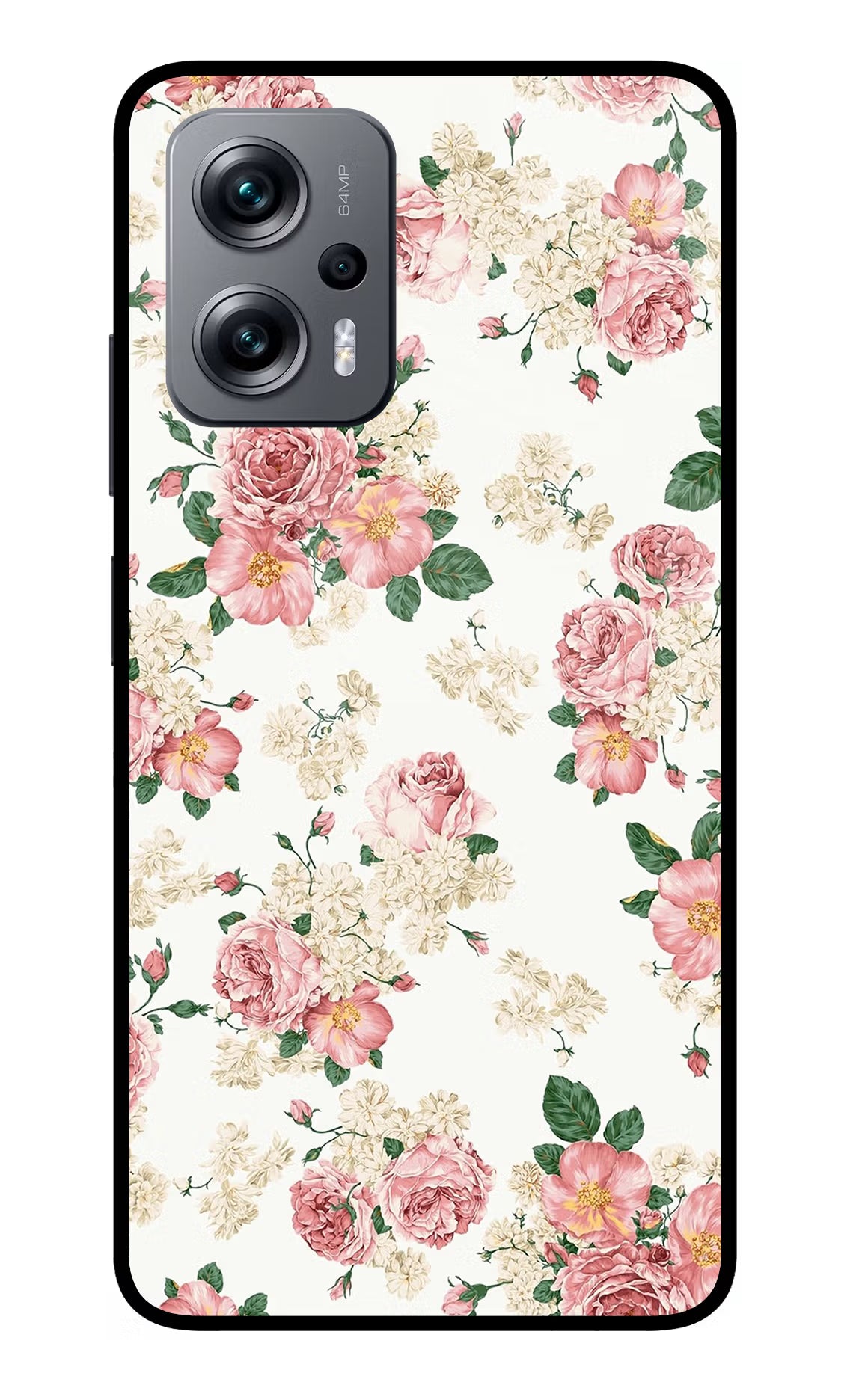 Flowers Redmi K50i Glass Case Back Cover by Casekaro