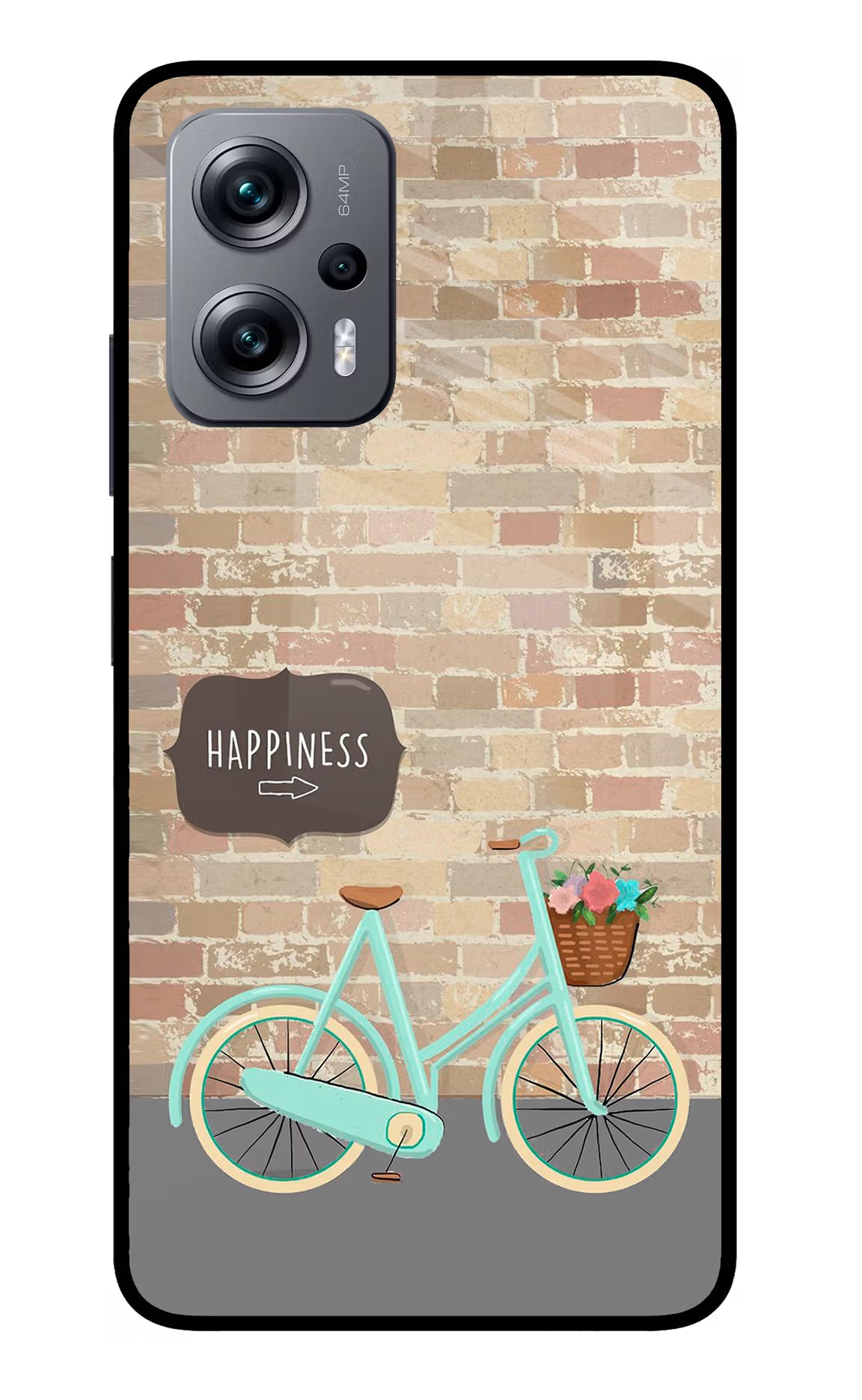 Happiness Artwork Redmi K50i Glass Case Back Cover by Casekaro