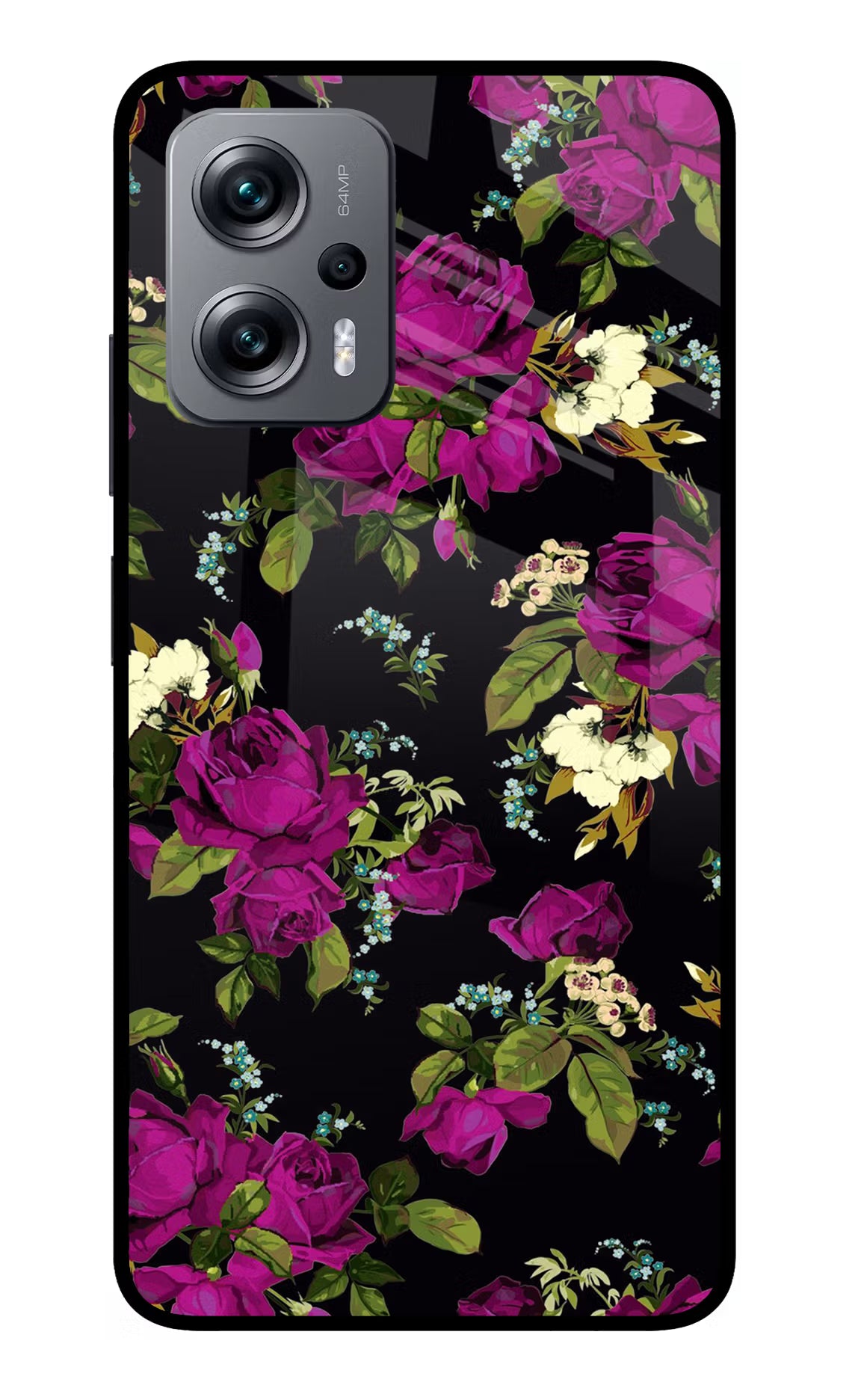 Flowers Redmi K50i Glass Case Back Cover by Casekaro