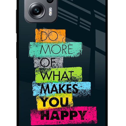 Do More Of What Makes You Happy Redmi K50i Glass Case Back Cover by Casekaro
