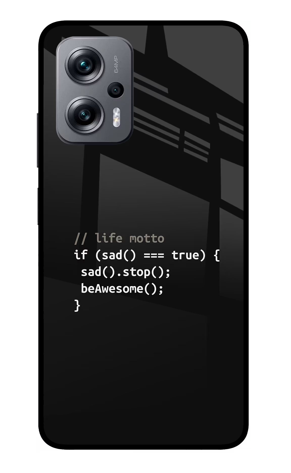 Life Motto Code Redmi K50i Glass Case