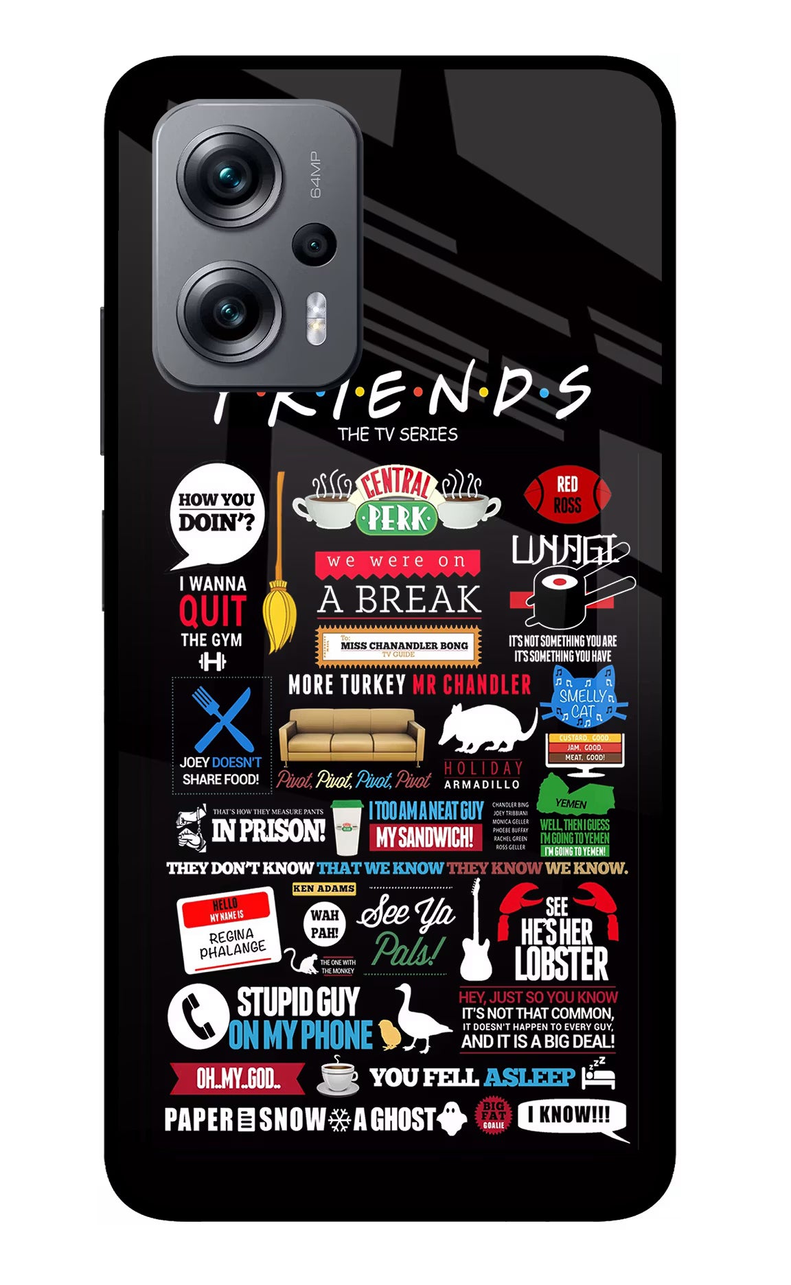 FRIENDS Redmi K50i Glass Case Back Cover by Casekaro