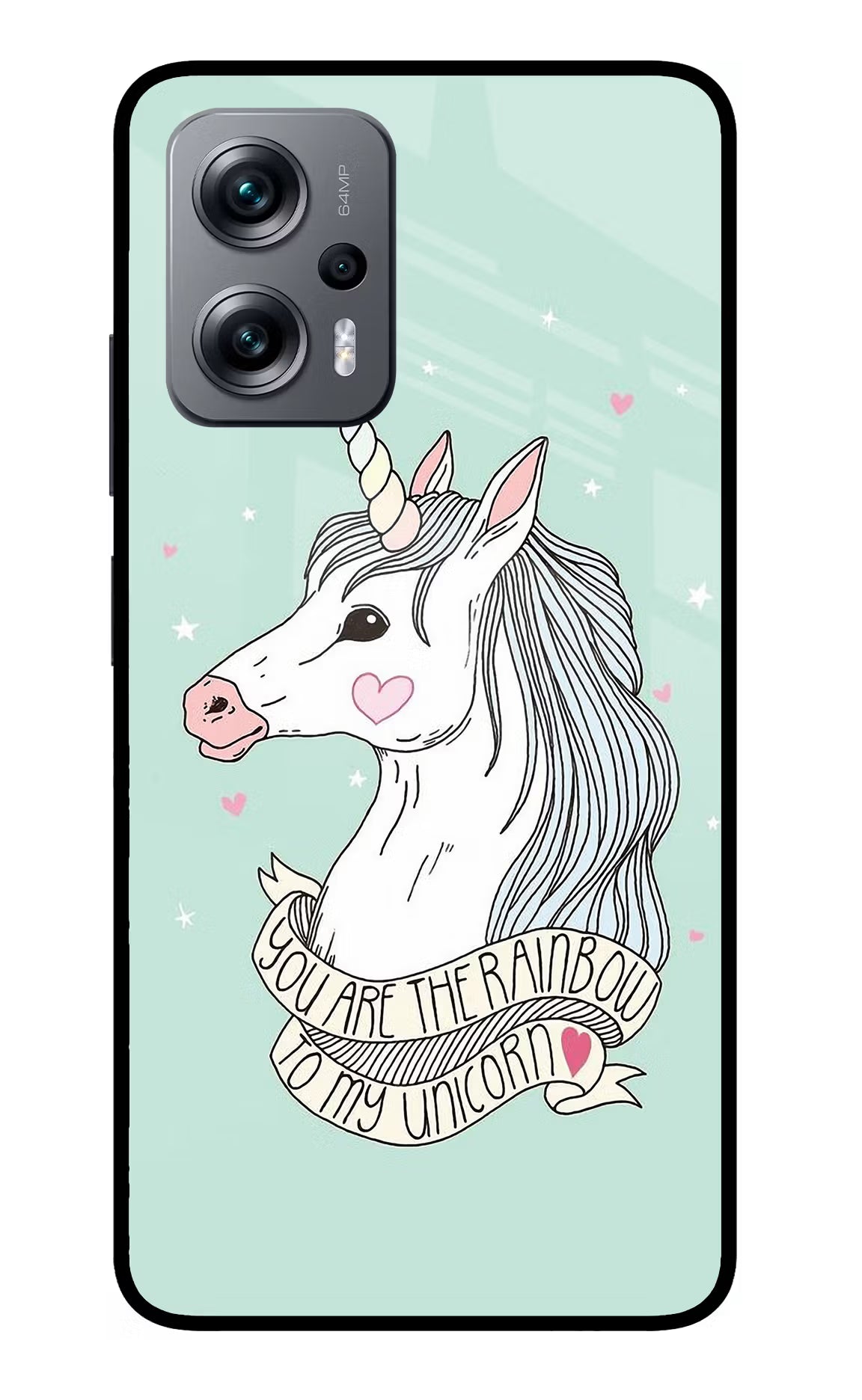 Unicorn Wallpaper Redmi K50i Glass Case Back Cover by Casekaro