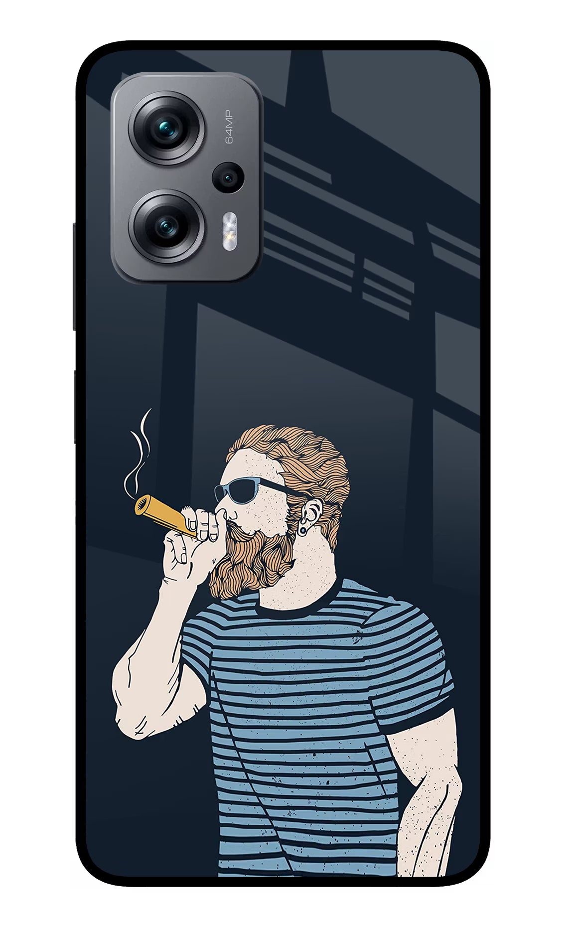 Smoking Redmi K50i Glass Case Back Cover by Casekaro