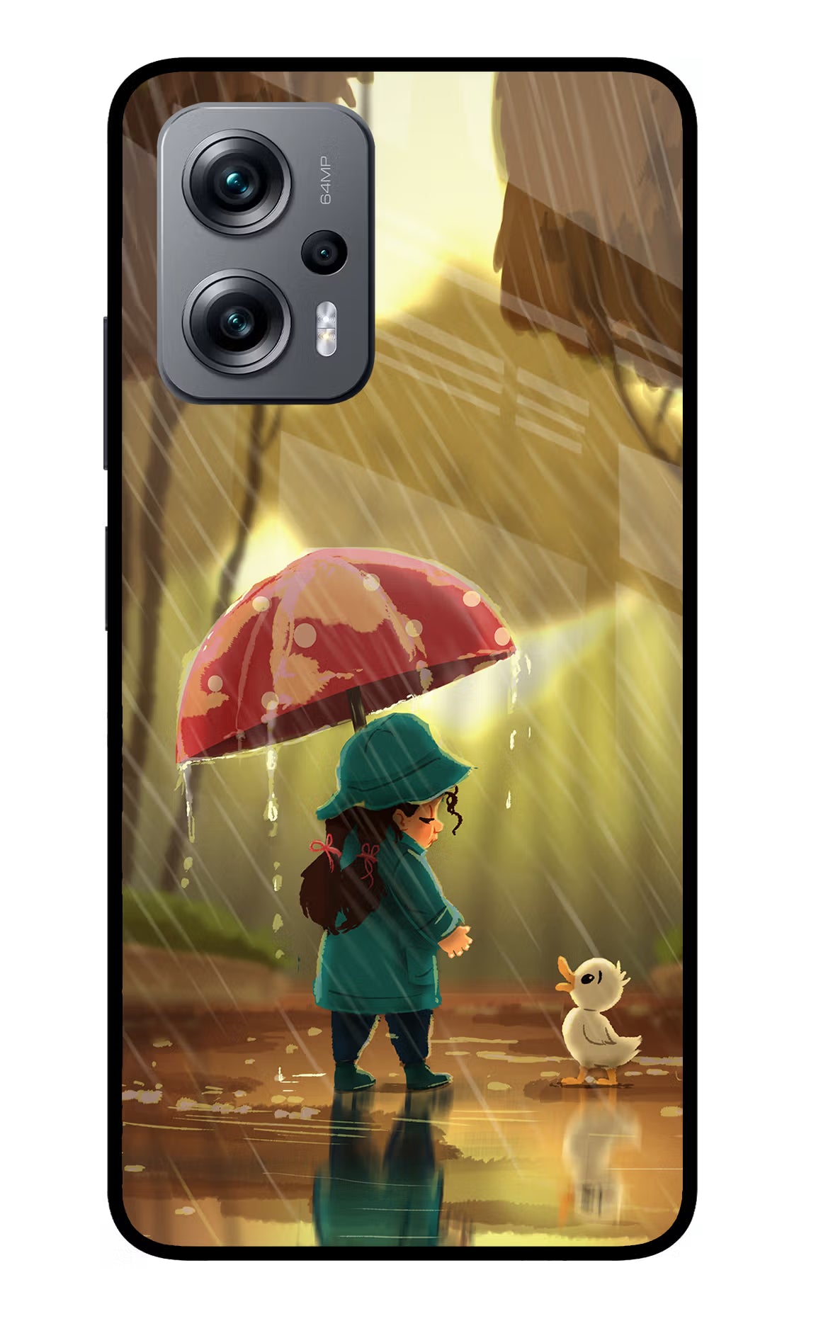 Rainy Day Redmi K50i Glass Case Back Cover by Casekaro