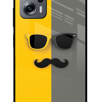 Sunglasses with Mustache Redmi K50i Glass Case