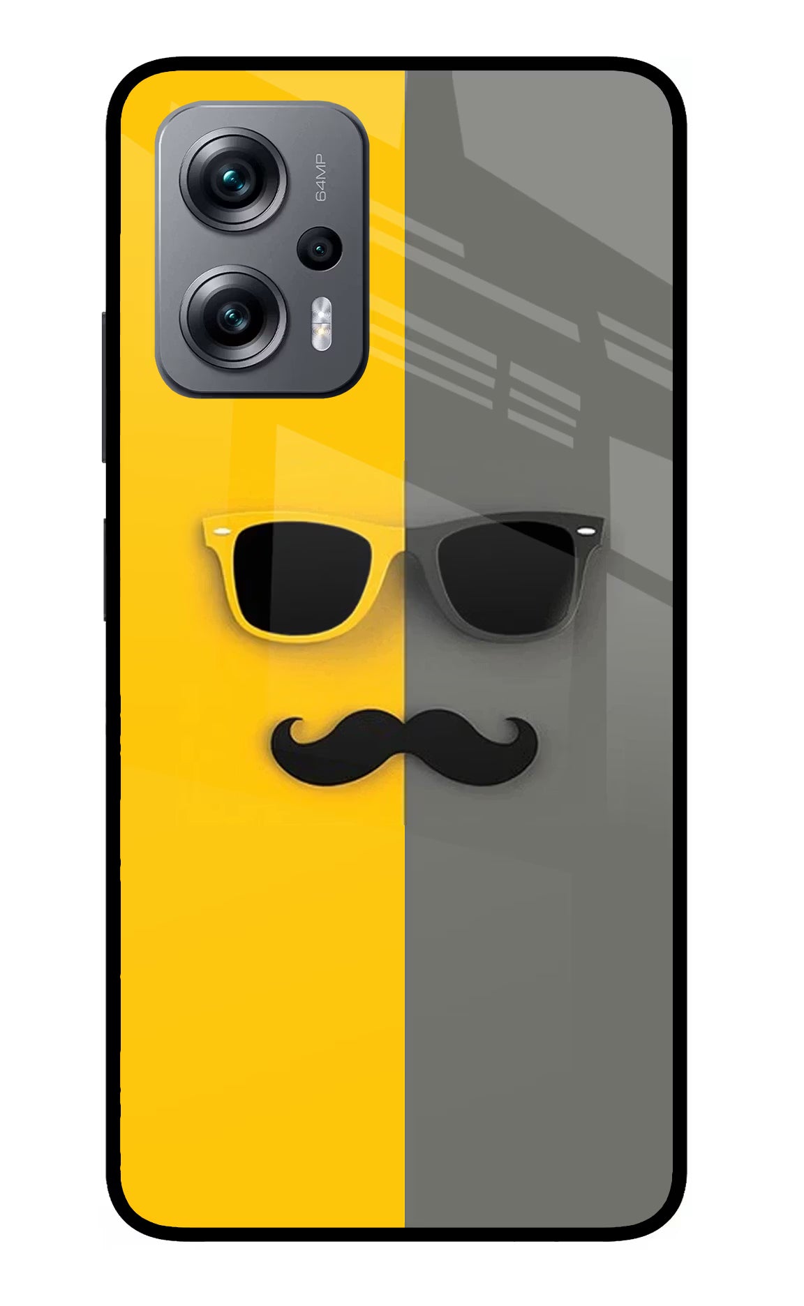 Sunglasses with Mustache Redmi K50i Glass Case