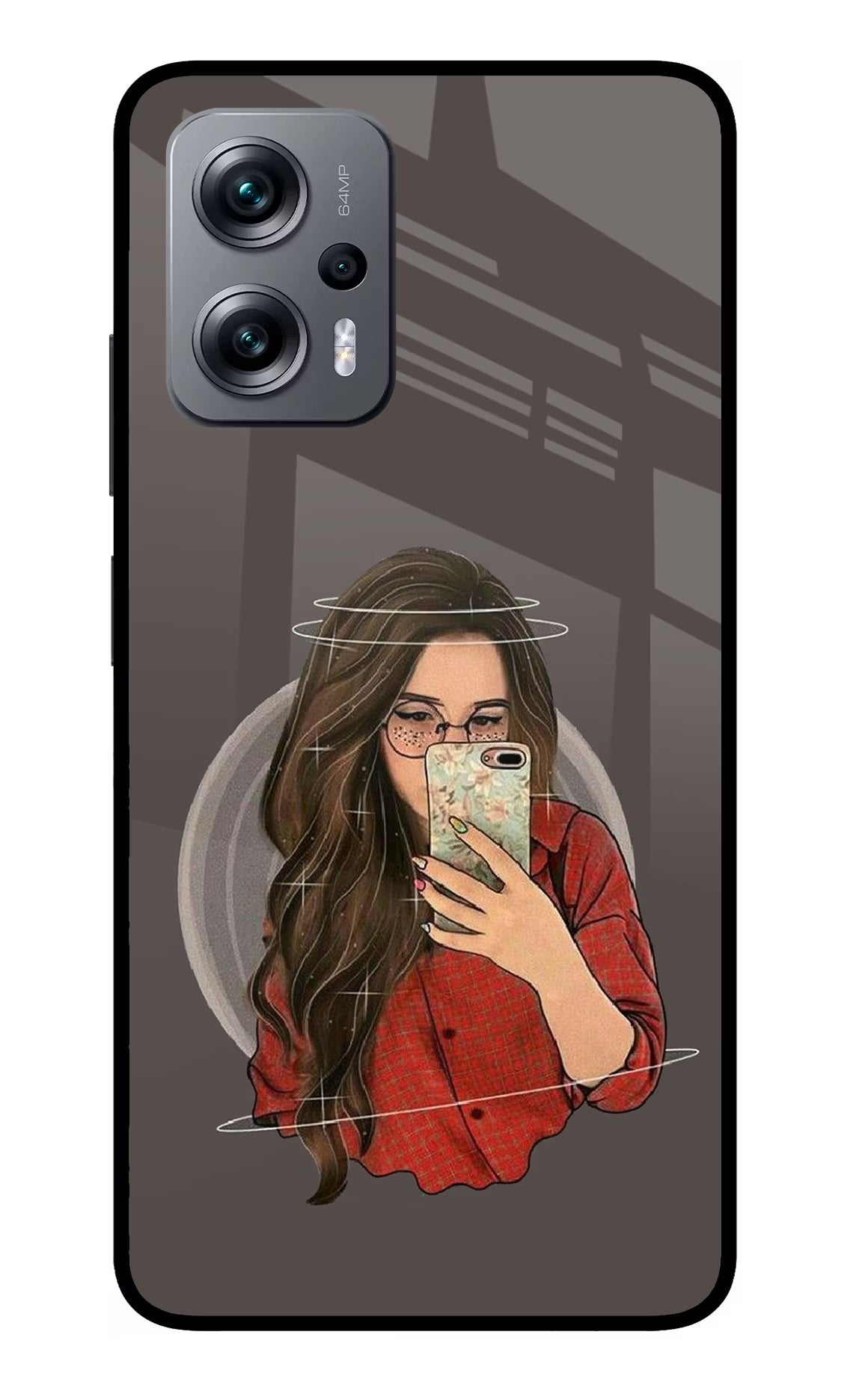 Selfie Queen Redmi K50i Glass Case Back Cover by Casekaro