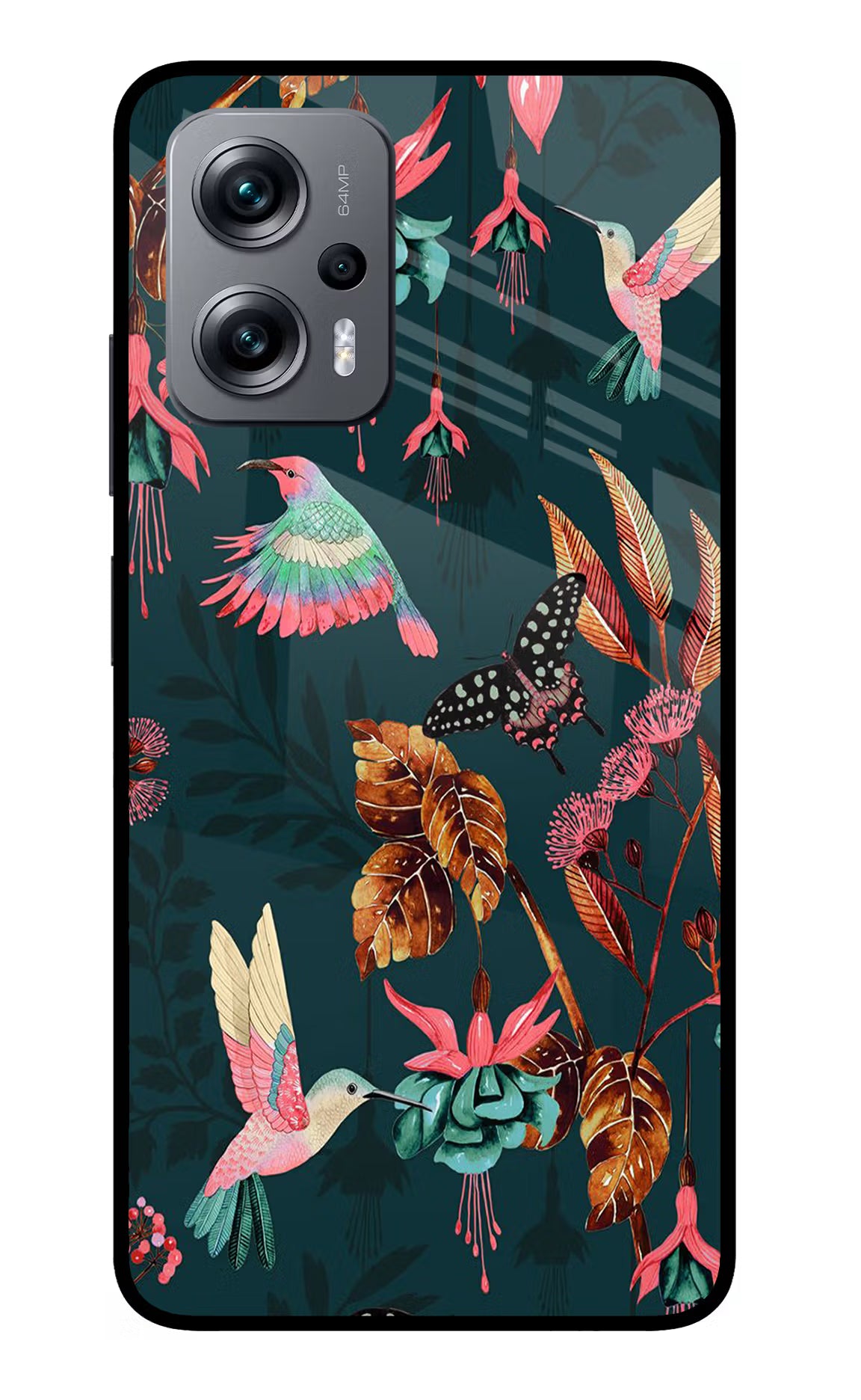 Birds Redmi K50i Glass Case Back Cover by Casekaro