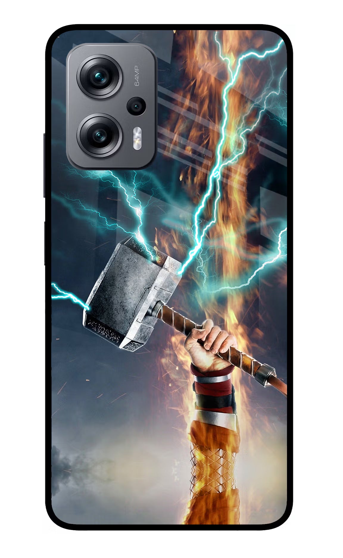 Thor Hammer Mjolnir Redmi K50i Glass Case Back Cover by Casekaro