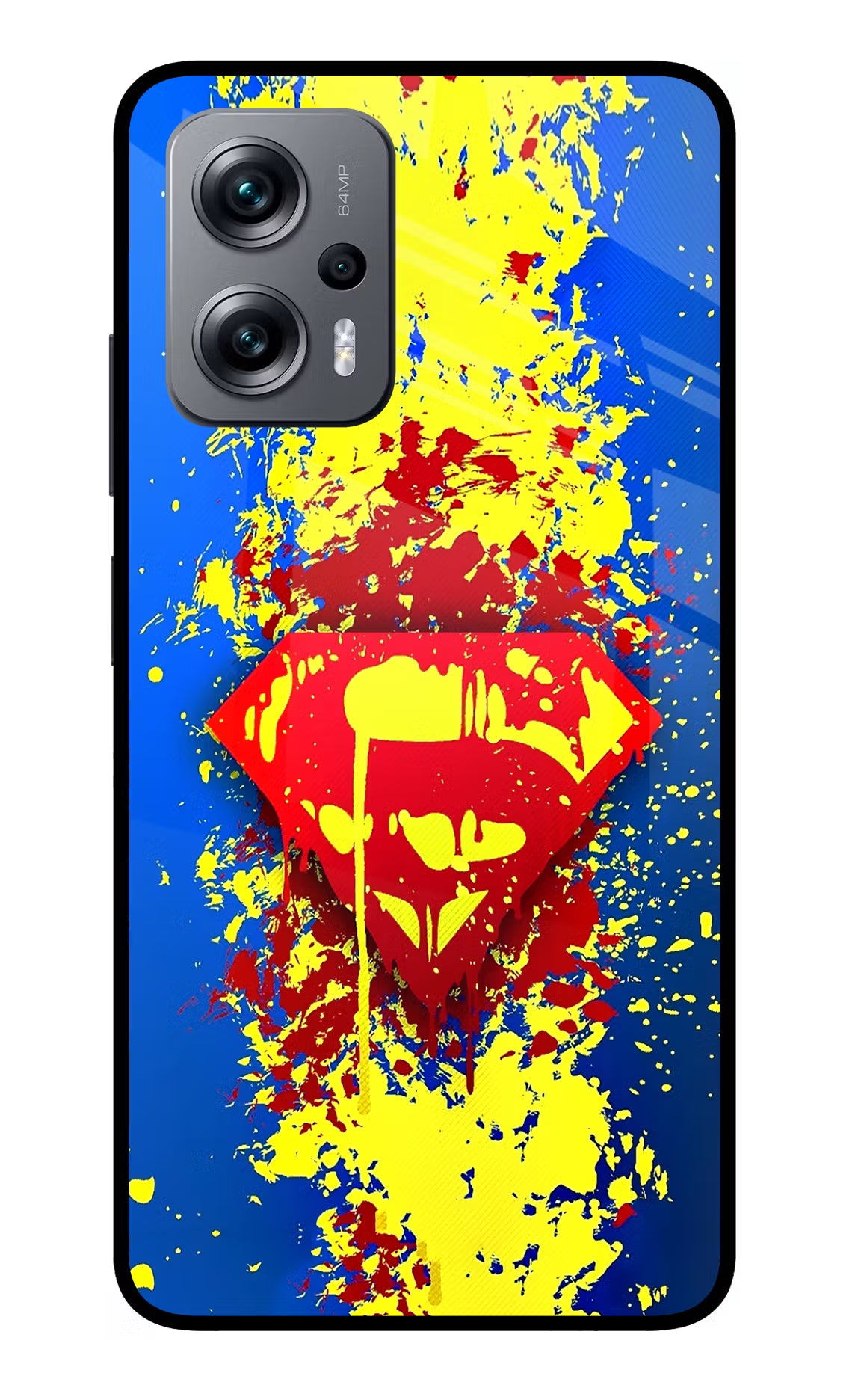 Superman logo Redmi K50i Glass Case Back Cover by Casekaro