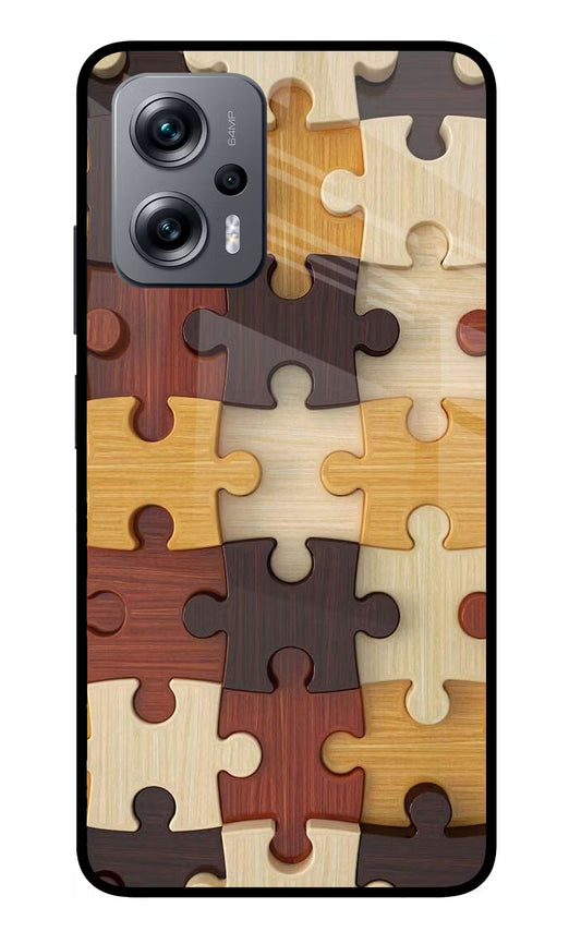 Wooden Puzzle Redmi K50i Glass Case