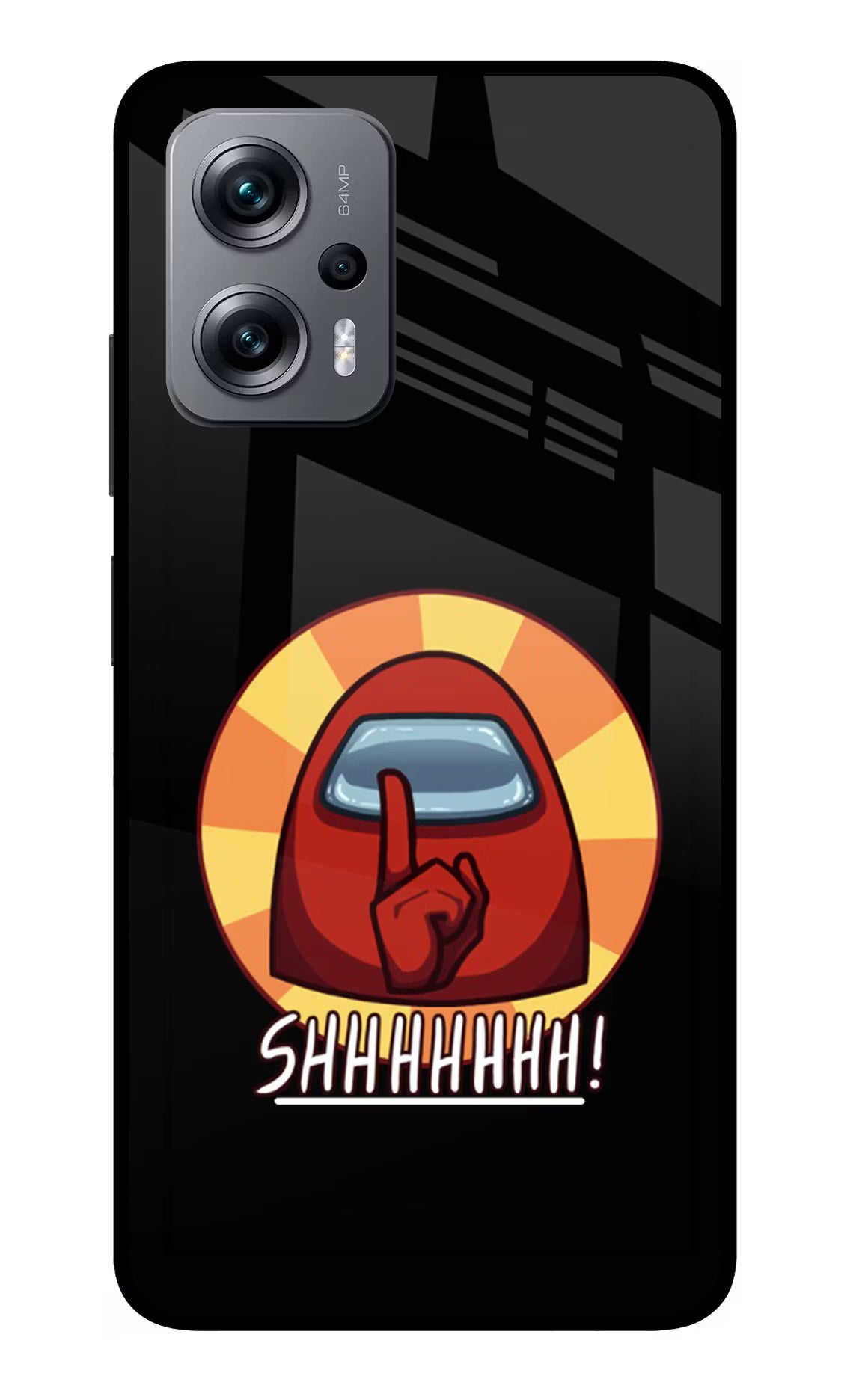 Among Us Shhh! Redmi K50i Glass Case Back Cover by Casekaro