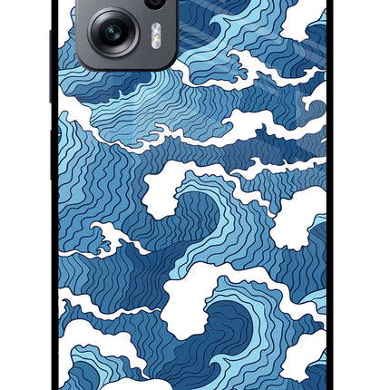Blue Waves Redmi K50i Glass Case