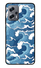 Blue Waves Redmi K50i Glass Case