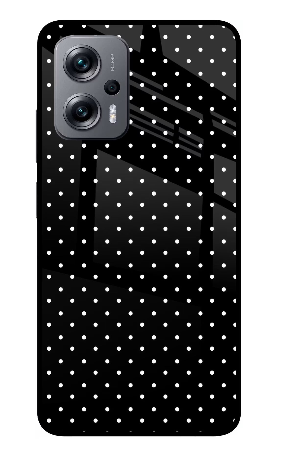 White Dots Redmi K50i Glass Case