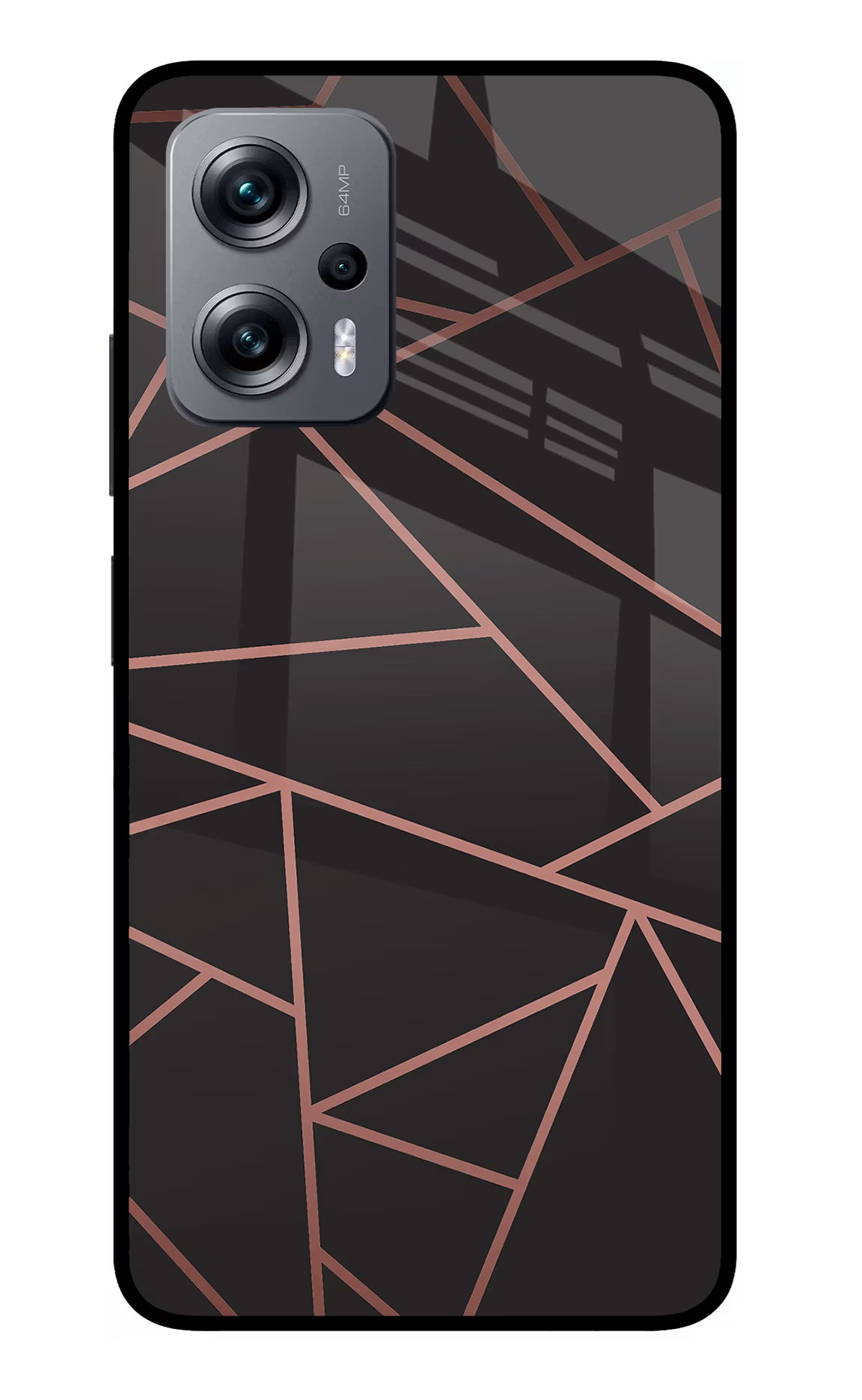 Geometric Pattern Redmi K50i Glass Case Back Cover by Casekaro