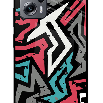 Geometric Graffiti Redmi K50i Glass Case
