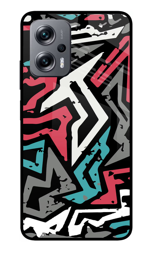 Geometric Graffiti Redmi K50i Glass Case