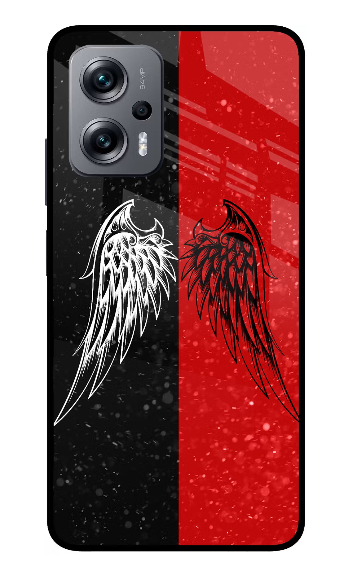 Wings Redmi K50i Glass Case Back Cover by Casekaro