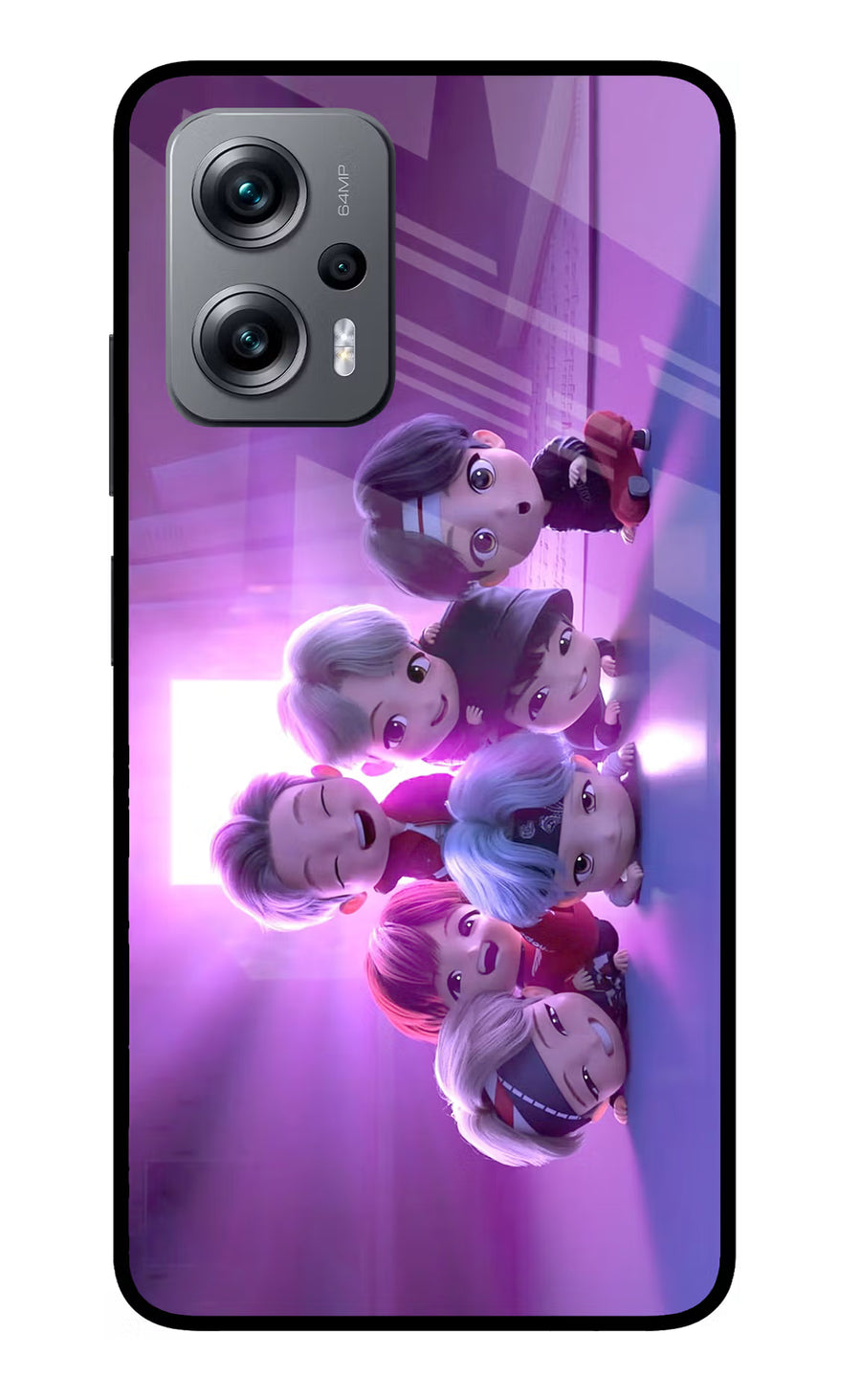 BTS Chibi Redmi K50i Back Cover, Glass case