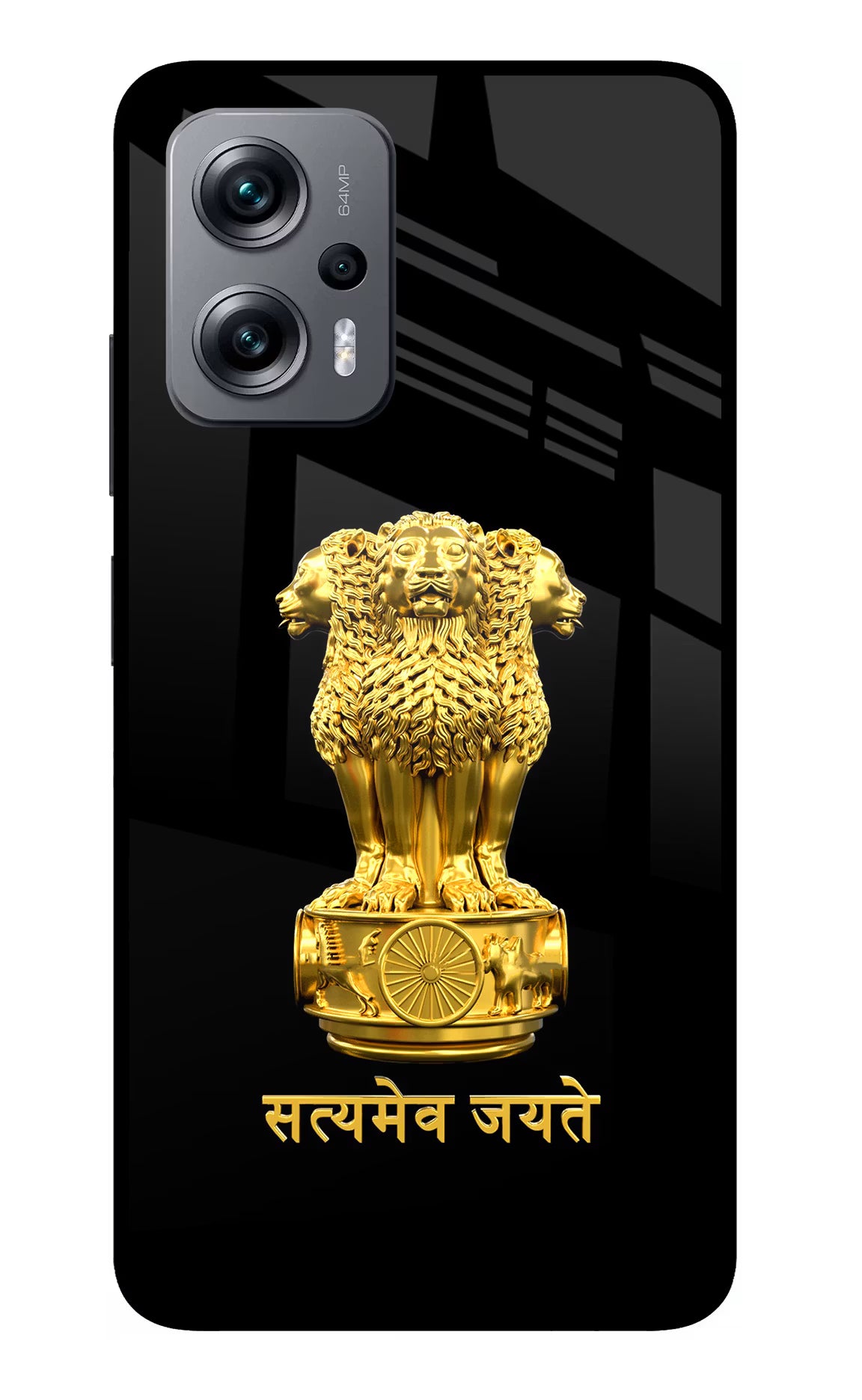 Satyamev Jayate Golden Redmi K50i Glass Case