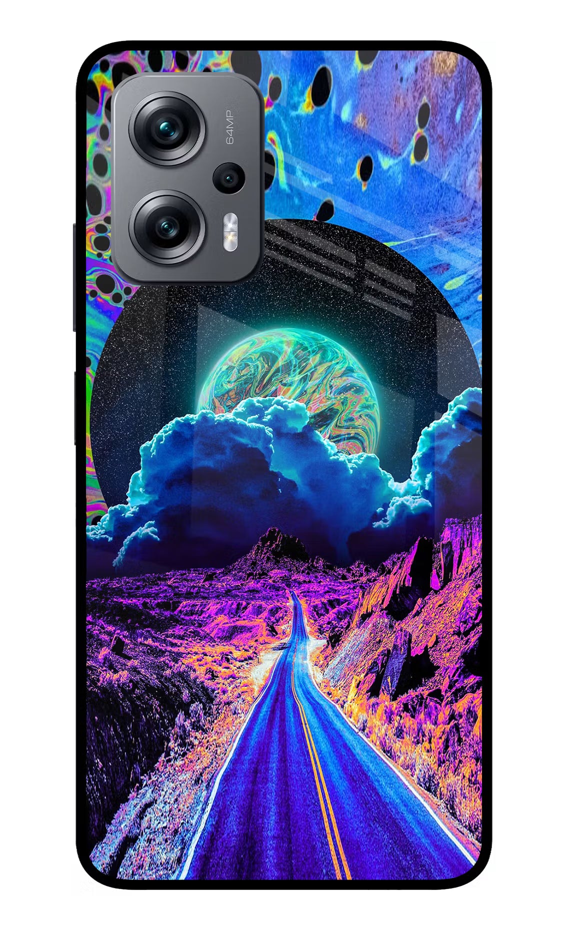 Psychedelic Painting Redmi K50i Glass Case Back Cover by Casekaro