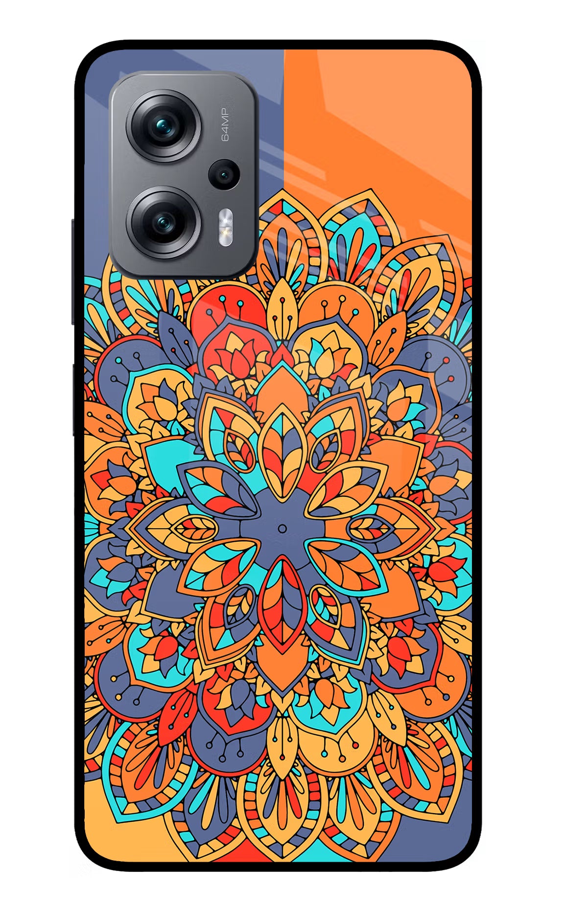 Color Mandala Redmi K50i Glass Case Back Cover by Casekaro