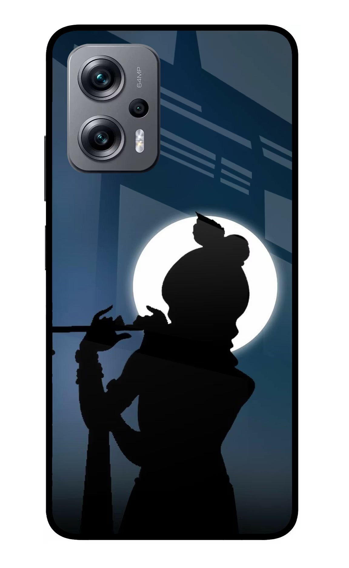 Shri Krishna Silhouette Redmi K50i Glass Case Back Cover by Casekaro