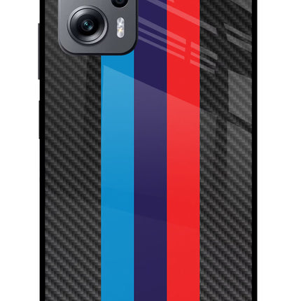 BMW Stripes Pattern Redmi K50i Glass Case Back Cover by Casekaro